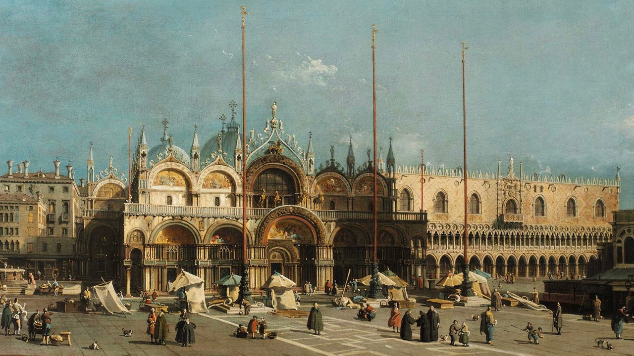Werk von Giovanni Antonio Canaletto, Der Markusplatz in Venedig.
