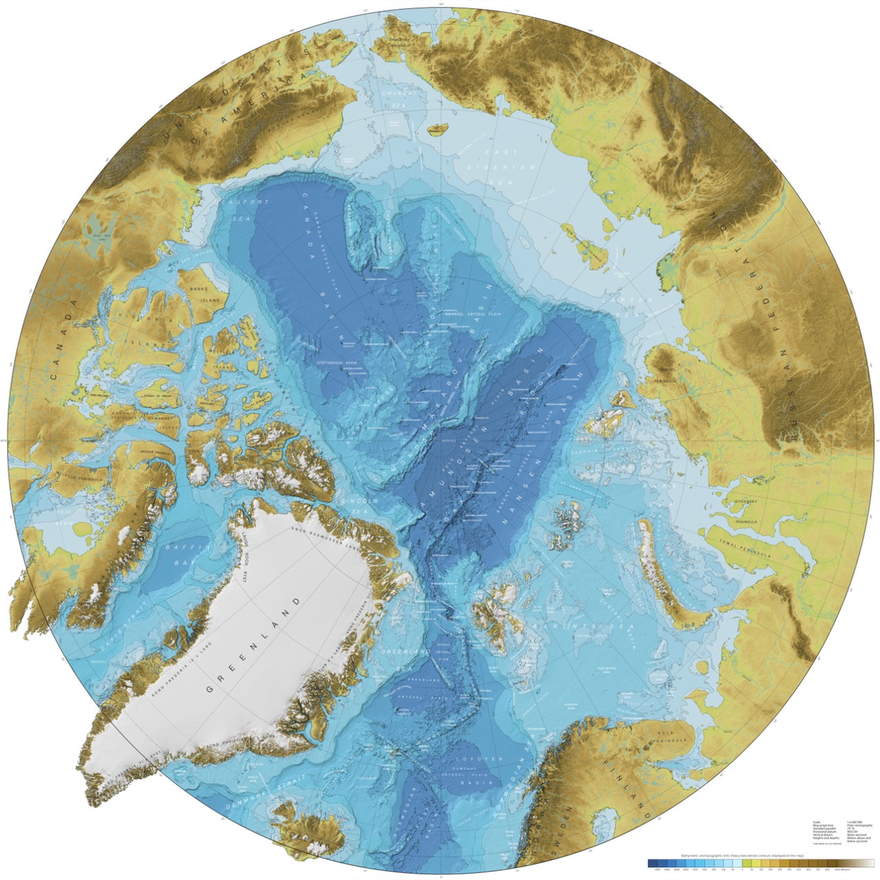 Die internationale bathymetrische Karte des Arktisches Ozeans
