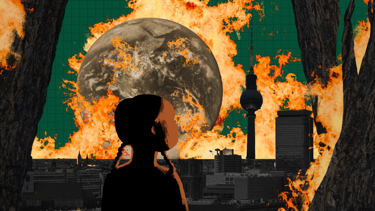 Podcast-Grafik zeigt Bedrohung der Menschheit durch den Klimawandel