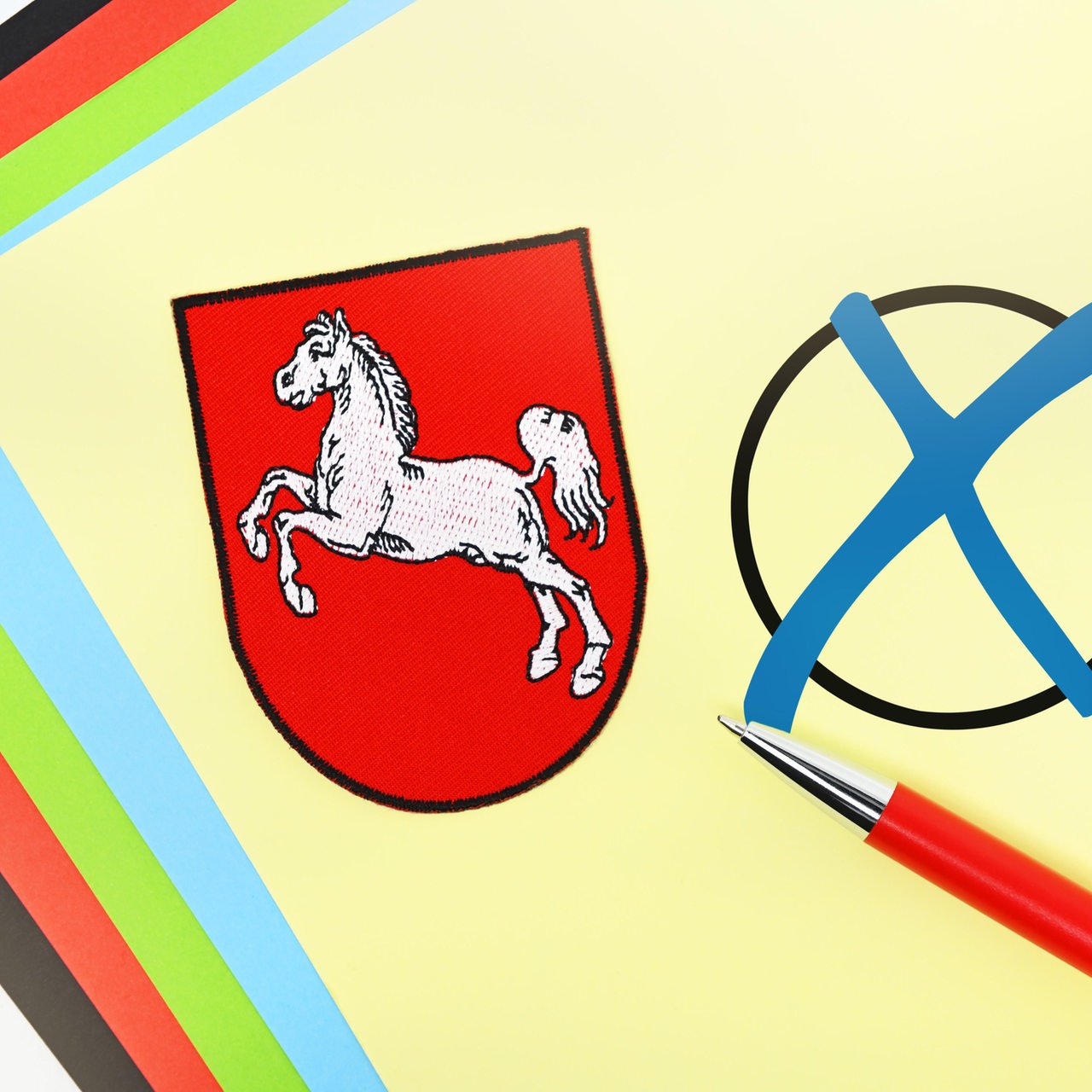 Niedersachsen-Wappen auf Stimmzettel