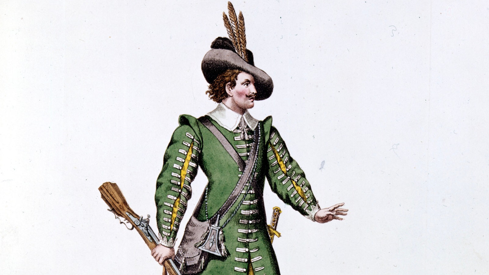 Zeichnung eines Jägers zur Oper "Der Freischütz" von Heinrich Stuermer