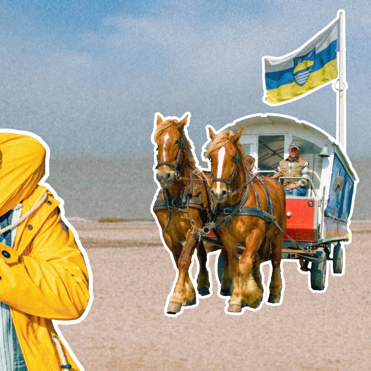 Pferdekutsche am Strand von Juist