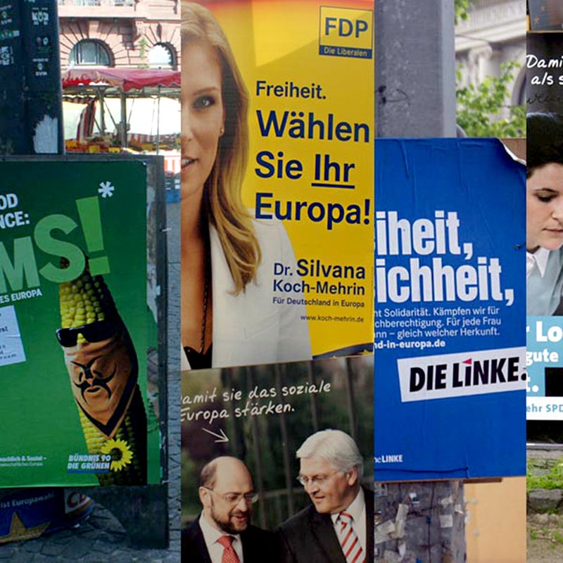 Plakate zur EU-Wahl 2009.