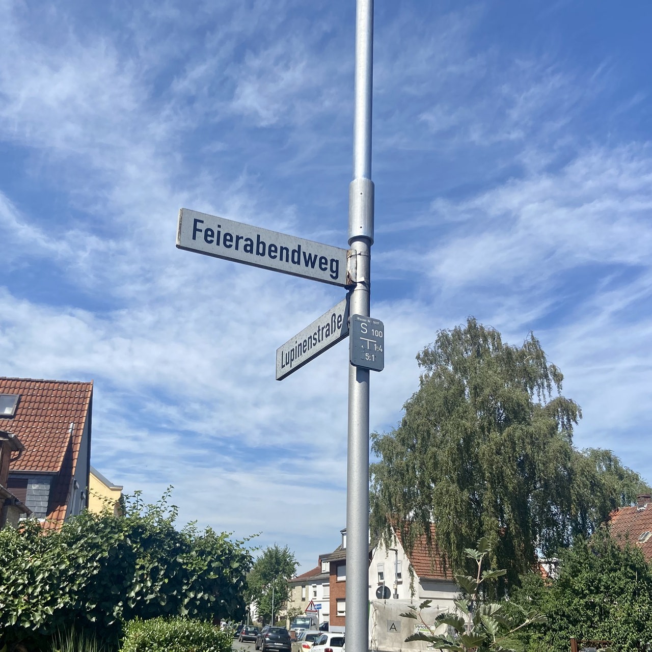 Schild des Feierabendweg in Bremen-Gröpelingen