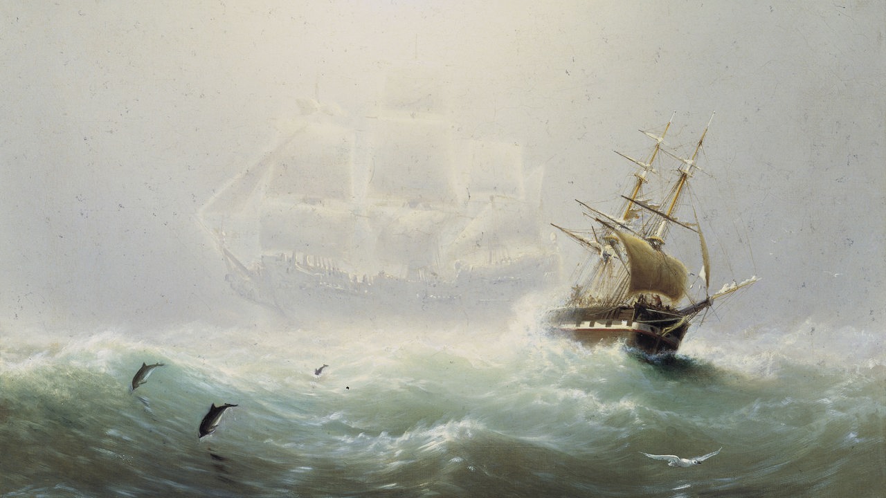 Gemälde von Charles Temple Dix (1838-1872) "The Flying Dutchman"