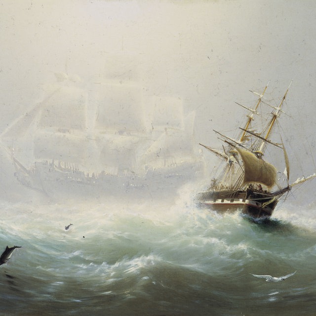 Gemälde von Charles Temple Dix (1838-1872) "The Flying Dutchman"