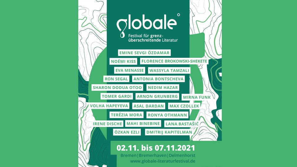 Plakat des Literaturfestivals Globale vom 2.11. bis 7.11.2021
