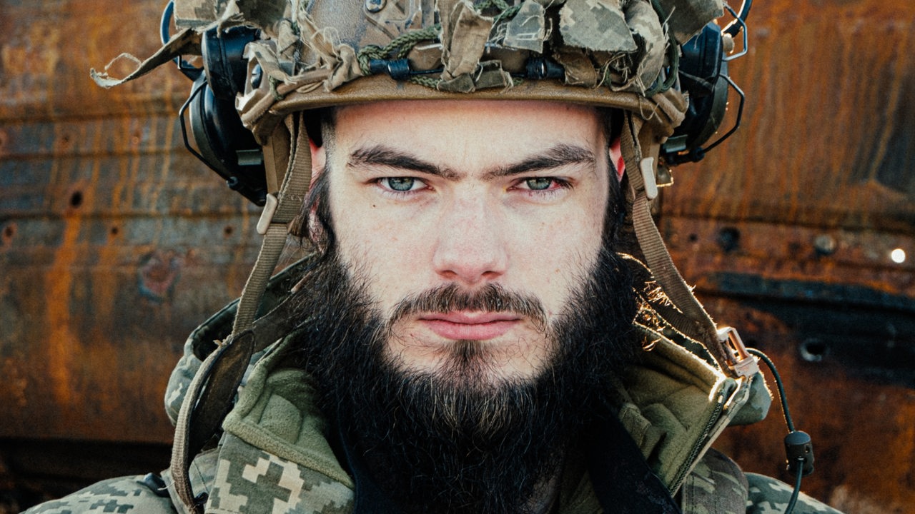Jonas Kratzenberg in Militäruniform in der Ukraine
