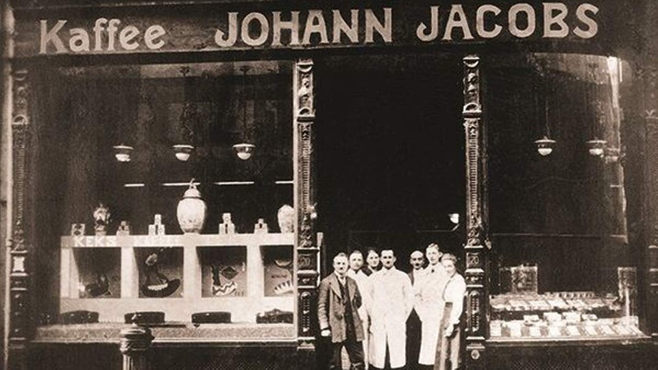Historische Aufnahme des Kaffee Jacobs Geschäfts in Bremen