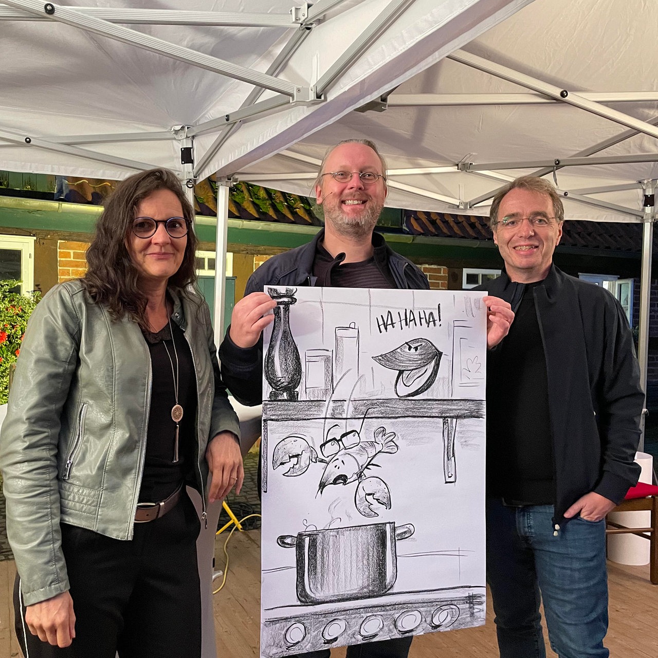 Katrin Krämer, der Zeichner Oliver Kurth und David Safier.