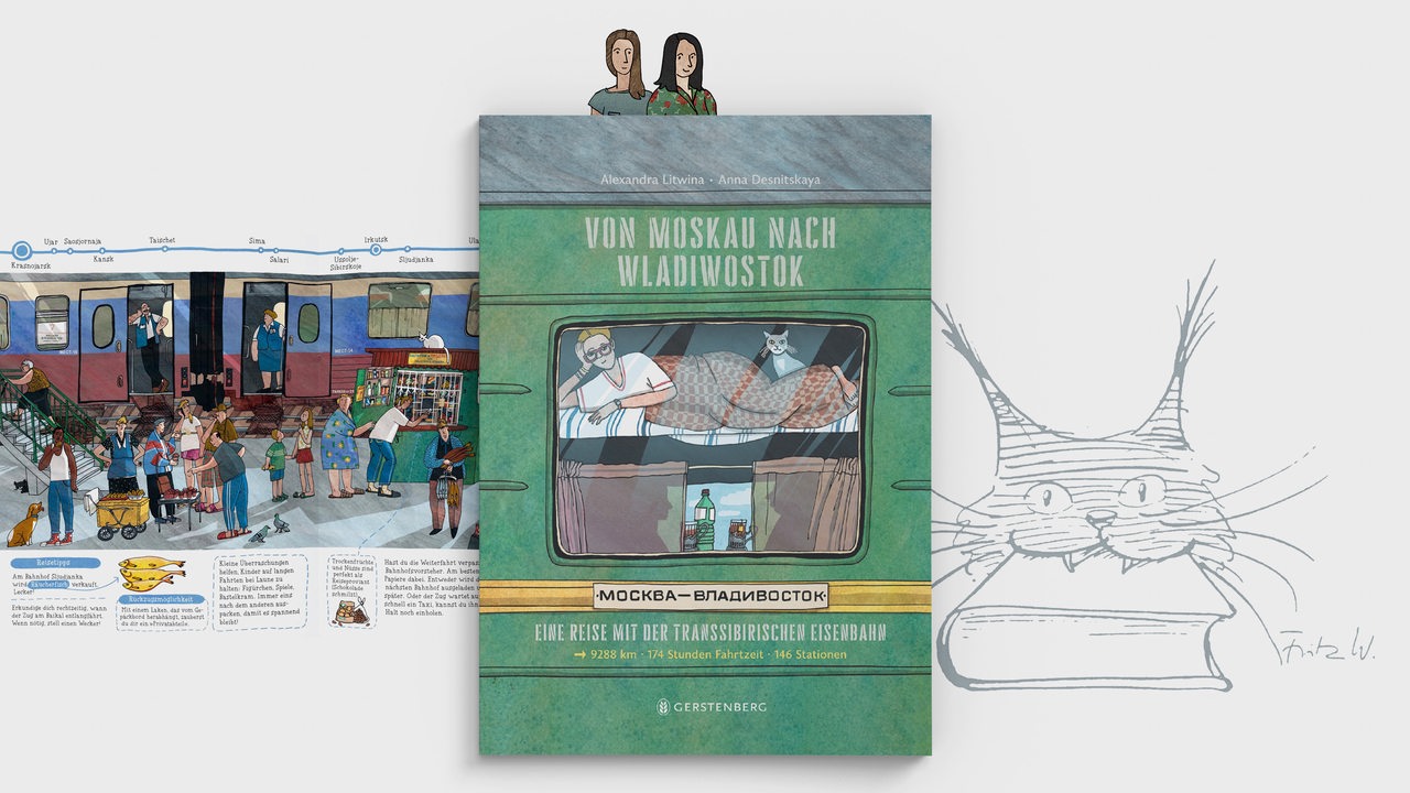 Cover: Von Moskau nach Wladiwostok von Alexandra Litwina und Anna Desnitskaya, Gerstenberg Verlag, 26 Euro.