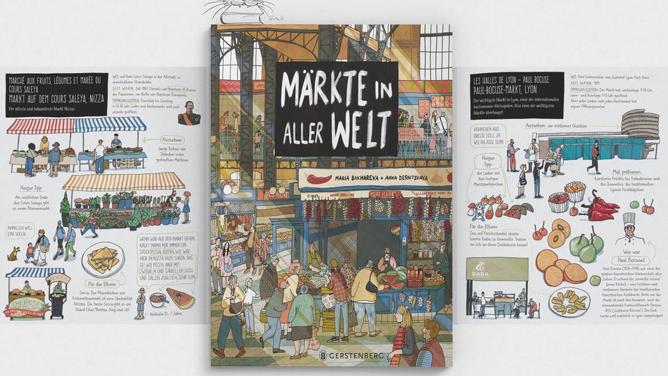 Cover: Maria Bakhareva, Anna Desnitskaya, "Märkte in aller Welt", Gerstenberg, 26 Euro.