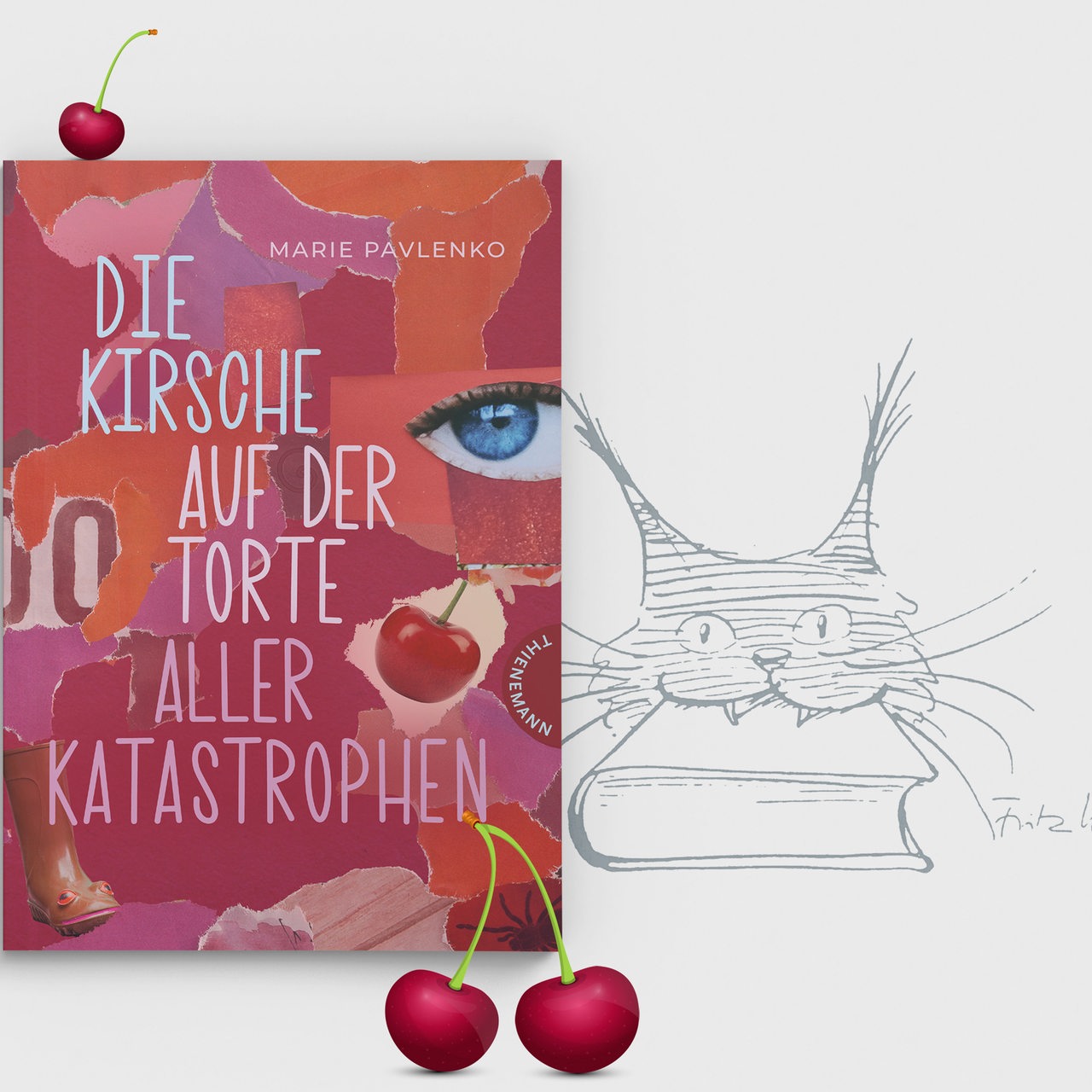 Cover: Marie Pavlenko, Die Kirsche auf der Torte aller Katastrophen,Thienemann Verlag, 18 Euro.