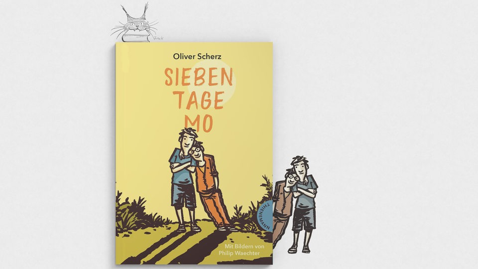 Buchcover "Sieben Tage Mo" von Oliver Scherz, als Luchs des Monats gestaltet