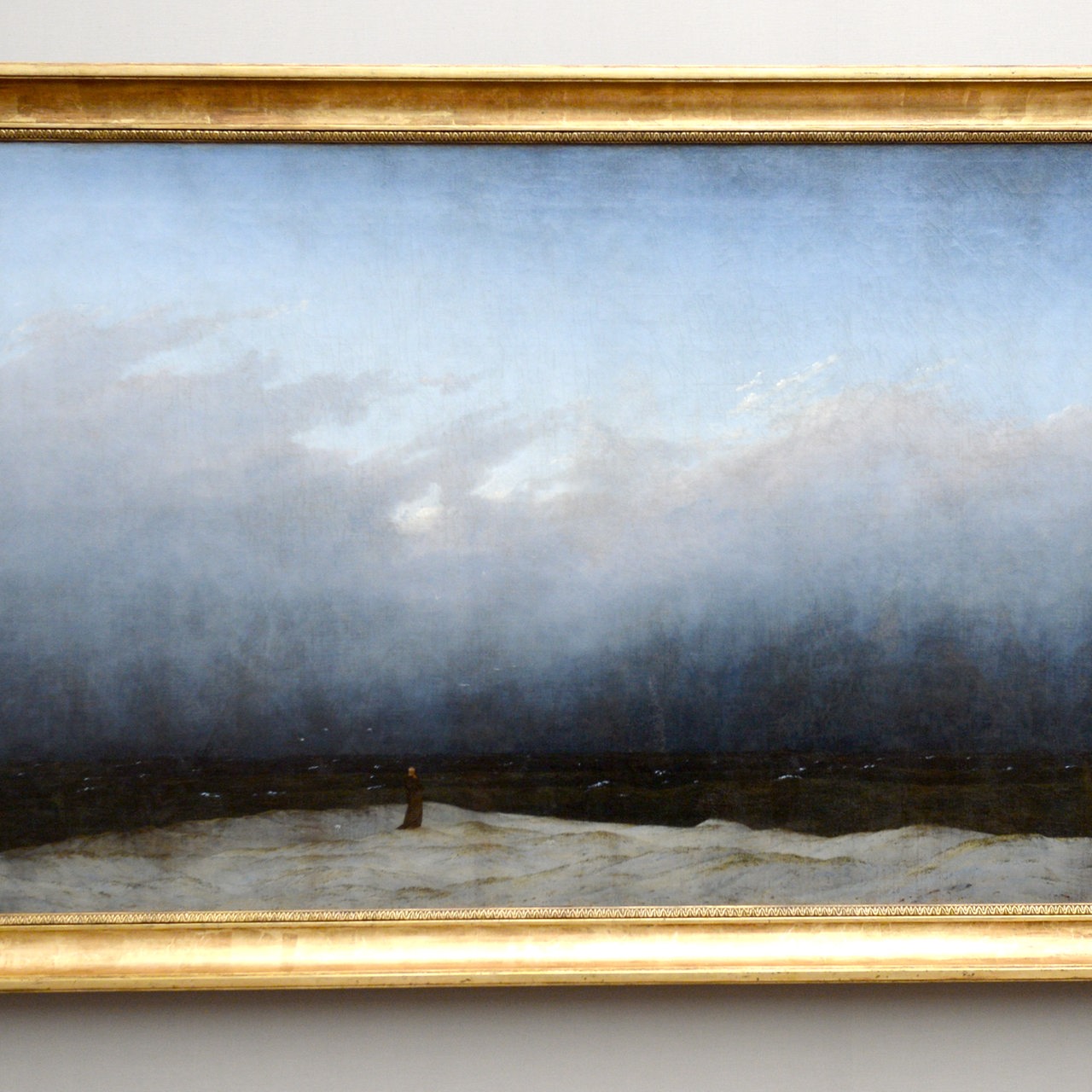 Gemälde: Caspar David Friedrich, "Der Mönch am Meer" (Wanderer am Gestade des Meeres), um 1808/10. Öl auf Leinwand