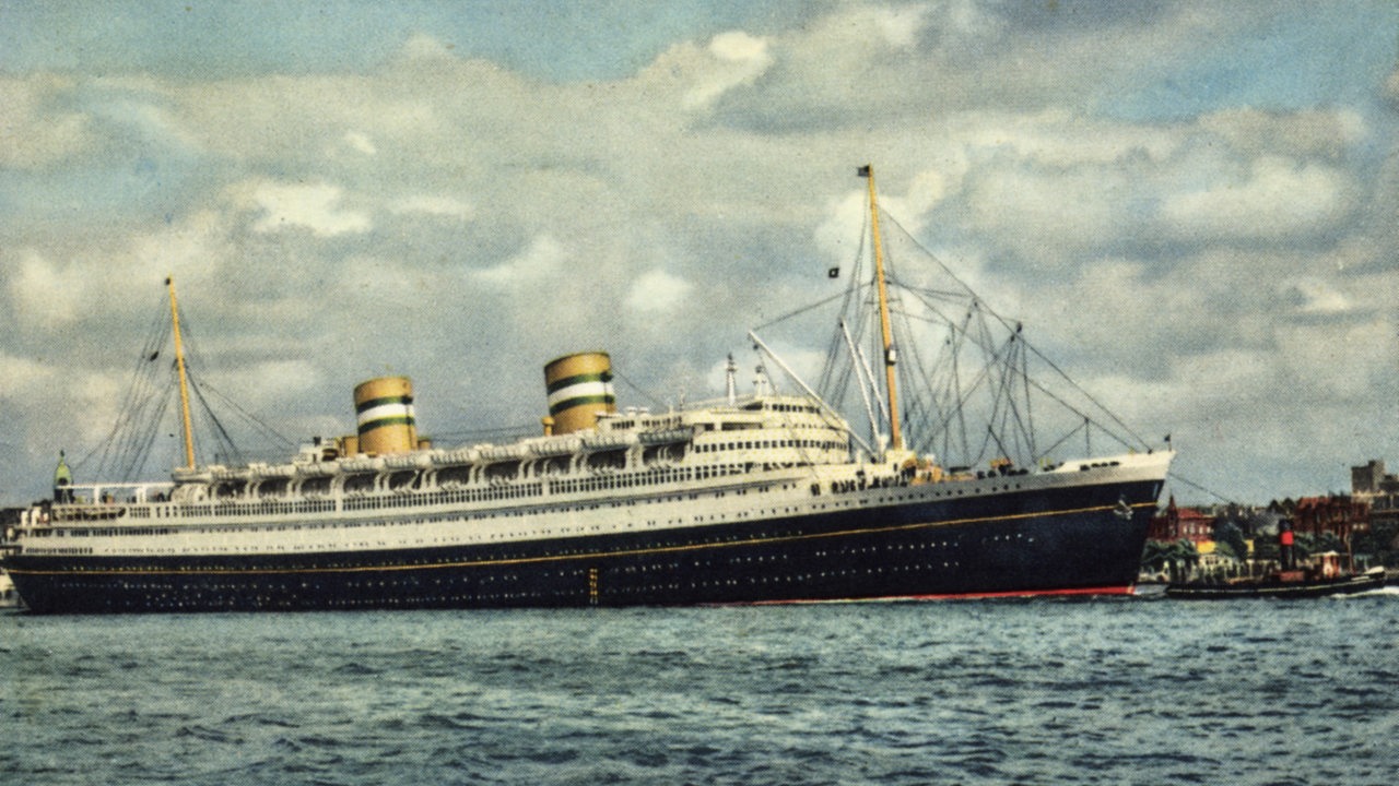 HAPAG, Ozean Dampfschiff, Rotterdamer Hafen, M.S. Nieuw Amsterdam