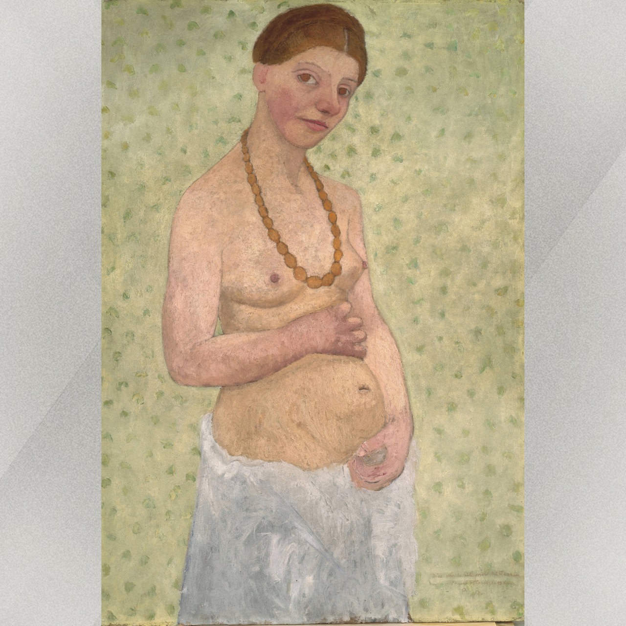 Paula Modersohn-Becker: Paula Modersohn-Becker: „Selbstbildnis am 6. Hochzeitstag”, 25. Mai 1906, Öl auf Karton