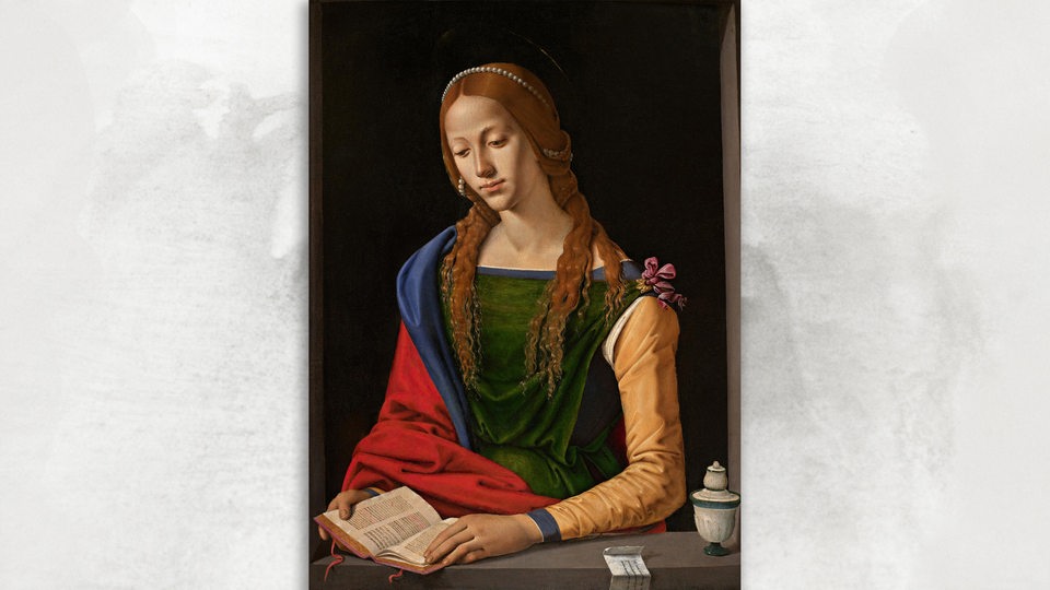 Piero di Cosimo, Heilige Maria Magdalena (um 1490-1495; Tempera auf Tafel, 72 x 53 cm