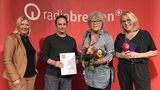 Yvette Gerner, Jan Costin Wagner, Anne Holt, Hilke Theessen (v.l.n.r.) beim Radio Bremen Krimipreis.