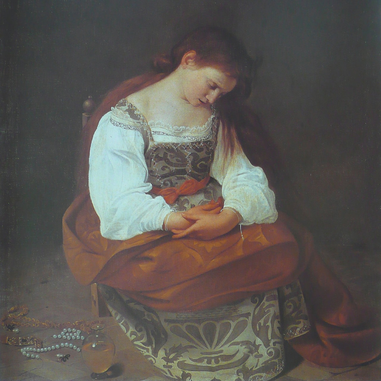 Die "Reuige Magdalena", Ölbild von Caravaggio 1594/95