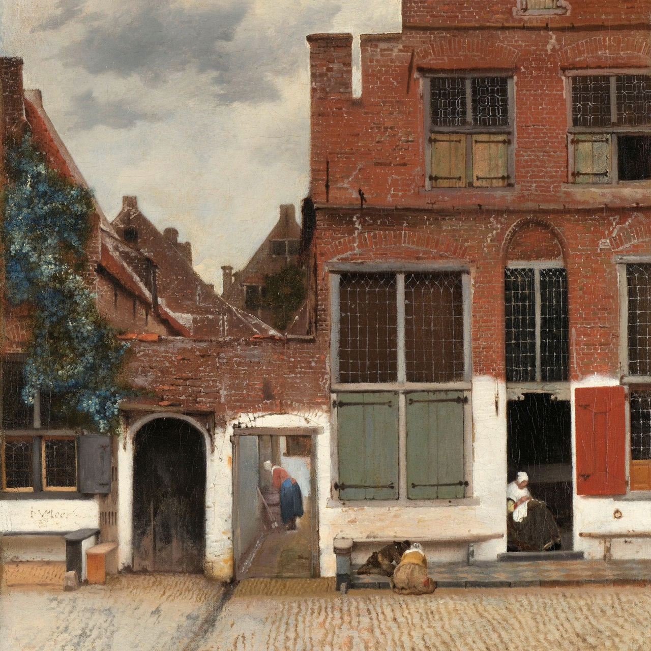 Gemälde von Jan Vermeer: Straße in Delft («Kleine Straße»), ca. 1658