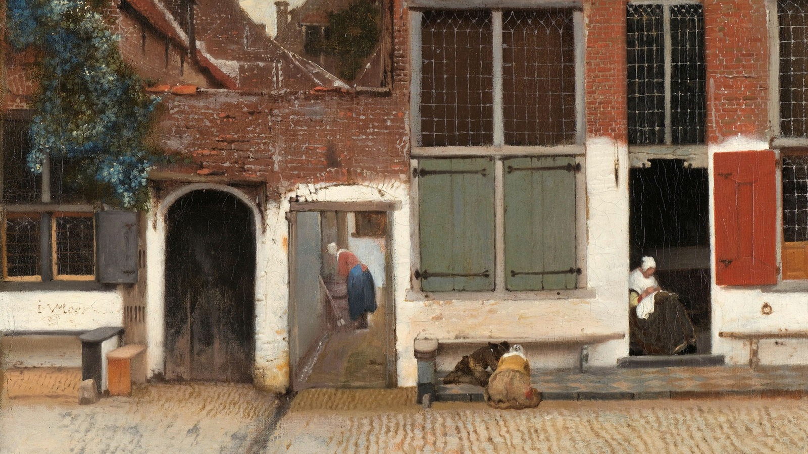 Gemälde von Jan Vermeer: Straße in Delft («Kleine Straße»), ca. 1658